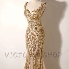 スパンコールの美しい マーメイド イブニングドレス