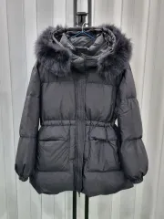 フードファーブラックダウンアウター