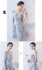 ★L グレー 膝丈ドレス スレンダーライン パーティードレス ワンピース ブライズメイド 可愛いワンピース 結婚式 ドレス フォーマル 二次会 パーティードレス 舞踏会 演奏会 披露宴ドレス d9185f0