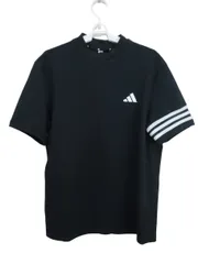 【美品】adidas(アディダス) 半袖モックネックシャツ 黒 メンズ XL ゴルフウェア 2511-1272 中古