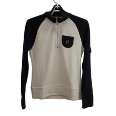【美品】efficace(エフィカス) ハーフジップニットシャツ 白グレー レディース 1 ゴルフウェア 2511-0531 中古