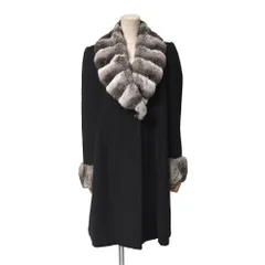 チンチラファー付きベージュロングコート チンチラファー付きベージュロングコート チンチラファー付きベージュ