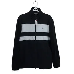 【美品】J.LINDEBERG(ジェイ リンドバーグ) ナイロンジャケット 黒白 メンズ M ゴルフウェア 2511-1263 中古