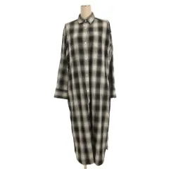 ジャーナルスタンダード レリューム JOURNAL STANDARD relume チェック シャツ ワンピース 長袖 ブラック ホワイト 251201E