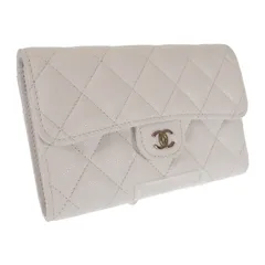 シャネル CHANEL ミディアム クラシックフラップ ウォレット AP0232_B33352_10601 二つ折り財布 キャビアスキン ホワイト ゴールド金具 レディース【中古】【Aランク】