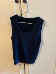 EDWIN ネイビー ゴージ ノースリーブ ニット