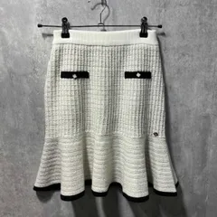 kate spade スカート ガールズバイカラーニットスカート Lサイズ ホワイト 8744121-148 ケイトスペード