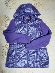 レディース ゴルフウェア PURPLE パープル 防風 WHO フード ダウンジップアップ 100