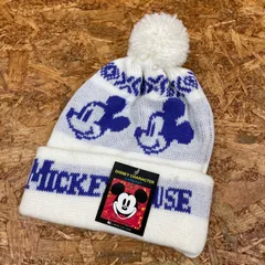 日本製 デッドストック ミッキーマウス ニットキャップ MICKEY Disney ディズニー ボンボン付き ビーニー 帽子 ニット帽 古着 ヴィンテージ ビンテージ VINTAGE MADE IN JAPAN