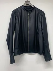 PLST フェイクレザー シングルライダース M ブラック