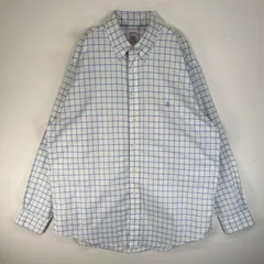 古着 ブルックスブラザーズ Brooks Brothers 長袖シャツ ロゴ 刺繍 MADISON ボタンダウン L  ブルー系 チェック メンズ