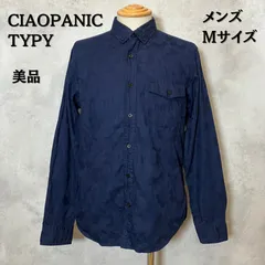 CIAOPANIC TYPY チャオパニックティピー　長袖シャツ　カモ柄　ネイビー　ボタンダウン　Mサイズ　メンズ　【B-2】