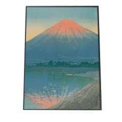 【B1サイズ（約73x103cm）】【bn-poster-140】川瀬巴水 かわせはすい 浮世絵 ポスター 42山中湖の暁 複製 レプリカ 名画 デジタルリマスター レトロ絵画 絵師 インテリア おしゃれ アート 縦