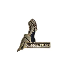 フランス レトロ ピンズ GOLDEN LADY セクシー ビンテージ ピンバッジ ピンナップガール ピンバッチ pins-23264