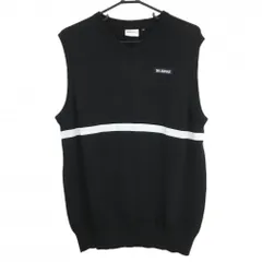 【超美品】テーラーメイド ニットベスト 黒×白 Vネック 胸元ロゴ メンズ O ゴルフウェア TaylorMade