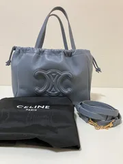 極美品★CELINE セリーヌ キュイル トリオンフ カバ ドローストリング カーフスキン ショルダーバッグ ハンドバッグスモール レディース