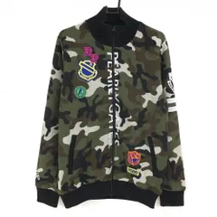 【新品】パーリーゲイツ ニットジャケット グリーン系×黒×ブラウン カモフラ 迷彩 裏地付き  メンズ XL ゴルフウェア PEARLY GATES