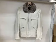 バーバリー　ブラックレーベル　レザージャケット　ホワイト　シングルライダース　Mサイズ