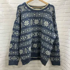 L.L.Bean / エルエルビーン / 80s / USA製 / ノルディックニット / 古着 / ニット / サイズL / ブルー