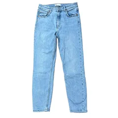 ZARA クロップド ハイウエスト スリム テーパードデニム ライトブルー サイズ36 ザラ