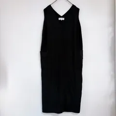 【ROPE PICNIC】ロペピクニック(38)ノースリーブ ひざ丈ワンピース 無地 Vネック　ジャンパースカート