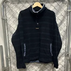  USA製 timberland フリースジャケット ストライプ ネイビー×グリーン sizeM ティンバーランド 