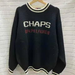 CHAPS RALPH LAUREN / チャップス ラルフローレン / 日本製 / デカロゴ / ウールセーター / 古着 / ニット / サイズL / ブラック