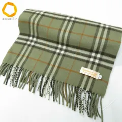 #we バーバリー BURBERRY マフラー カーキ系 オフホワイト 茶系 ノバチェック カシミヤ ヴィンテージ ユニセックス [972707] k01