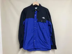 THE NORTH FACE ノースフェイス L/S NUPTSE SHIRT ヌプシシャツ バイカラー ブラック ブルー Lサイズ