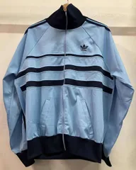 adidas アディダス ジャージ 70s ventex社 フランス製 トラックジャケット サイズL ライトブルー ポリエステル69% トリアセテート31%