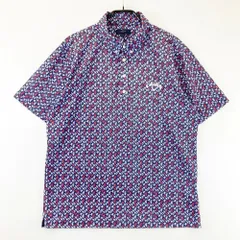 サイズ：3L CALLAWAY キャロウェイ  半袖ポロシャツ ボタンダウン 総柄 ネイビー系 [240101563277] ゴルフウェア メンズ ストスト