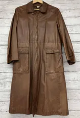 D’URBAN／トレンチコート／カウレザー／ブラウン／ベルト欠品／Mサイズ