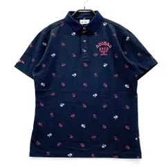 サイズ：M ADIDAS GOLF アディダスゴルフ  半袖ポロシャツ パームツリー柄 ネイビー系 [240101579369] ゴルフウェア メンズ ストスト