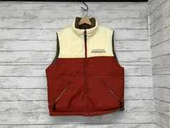 DESCENTE／ダウンベスト／ホワイト／レッド／裏地ボア／Mサイズ／メンズ