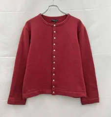 agnes b. homme アニエスベーオム 長袖カーディガン ET84M001 プレッション 綿100% 日本製 裏起毛 サイズ2 レッド 通年