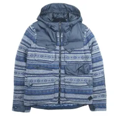 新品同様 13aw MONCLER モンクレール TENZAM テンザム ダウンジャケット ブルゾン コート ノルディック柄 ニット 1 紺 ネイビー メンズ 古着 中古 USED