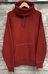 RRL RALPH LAUREN ダブルアールエル フリースボアハイネックプルオーバー パーカー サイズL レッド 