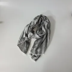 エンポリオアルマーニ ユニセックス ロゴ バイカラー マフラー グレー OS