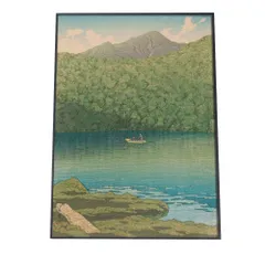 【A4サイズ（約21x30cm）】【bn-poster-178】川瀬巴水 かわせはすい ポスター 52蔦沼の朝 複製 レプリカ 名画 デジタルリマスター レトロ絵画 絵師 浮世絵 和 日本 インテリア おしゃれ アート 縦