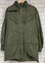 ベルギー軍 M-64フィ-ルドジャケットコットン フード ボタン留め オリーブグリーン ミリタリー 古着 メンズ 秋冬