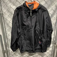 90s POLO SPORTSポロスポーツ ナイロンジャケット ハーフジップ ブラック サイズS 