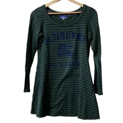 バーバリーブルーレーベル チュニック サイズ38 M レディース - ダークグリーン×ダークネイビー クルーネック/長袖/ボーダー