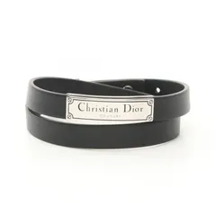 ディオール・オム DIOR HOMME ブレスレット COUTURE B1896HOMLE004 ブラック/シルバー レザー ステンレススチール ブレスレット メンズ 新品のサムネイル