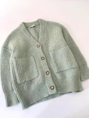 ZARA ザラ 9598/110/500 パッチポケット オーバーサイズ ニット カーディガン sizeM/緑 ◇■レディース