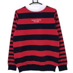 【新品】パーリーゲイツ セーター ネイビー×レッド ボーダー ウール混 ニット メンズ L ゴルフウェア PEARLY GATES