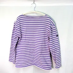 SAINT JAMES セントジェームス フランス製長袖ボーダーバスクシャツ パープル Lサイズ 〇◇