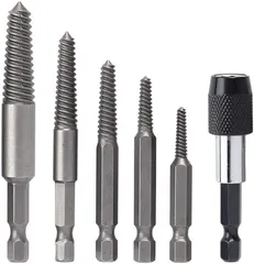 EINEY スクリューエキストラクター ネジ抜き 折れたボルトの除去 破損したネジの除去 逆タップセット ポストリムーバー付き 六角ハンドル ビス頭抜く専用工具 ツール工具 6本セット