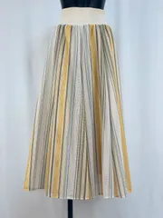 FENNEL　スカート　黄緑ストライプ柄　裏地有り　SB0019