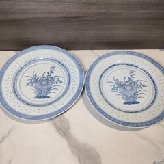 17【美品】景徳鎮 蛍焼き 25センチ 大皿 2枚セット 年末年始 お正月