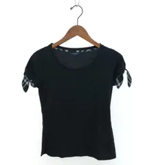 BURBERRY LONDON バーバリーロンドン 半袖カットソー サイズ:1 ホースロゴ刺繍/袖リボンデザイン    ブラック レディース / 241007003296